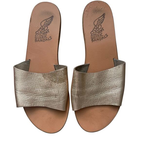 Ancient Greek Sandals EUR 41 US 10 Slide Sandals Rose Gold Casual Basic - Picture 1 of 7